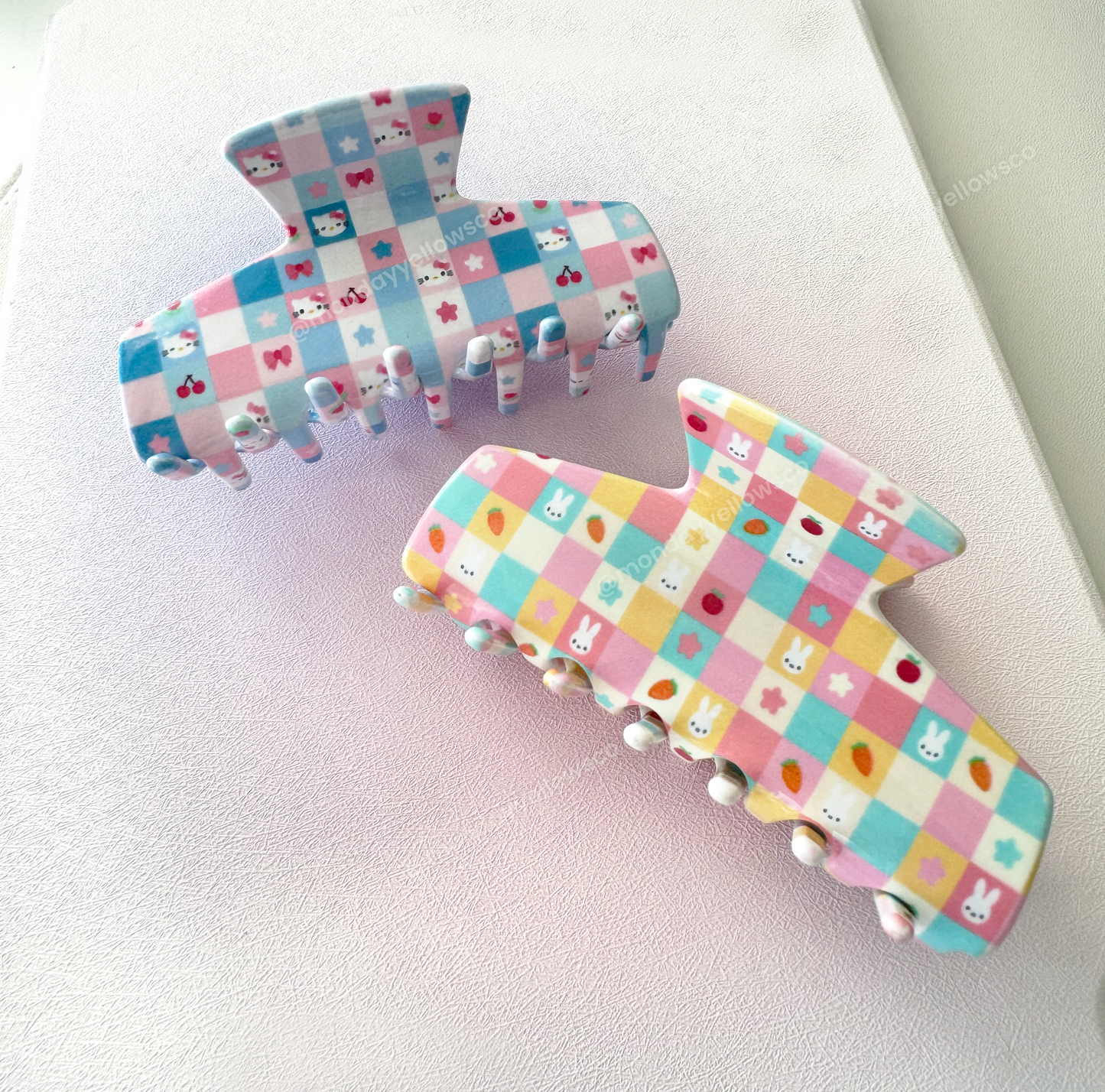 Claw Clip - Checkered Bunny or Kitty