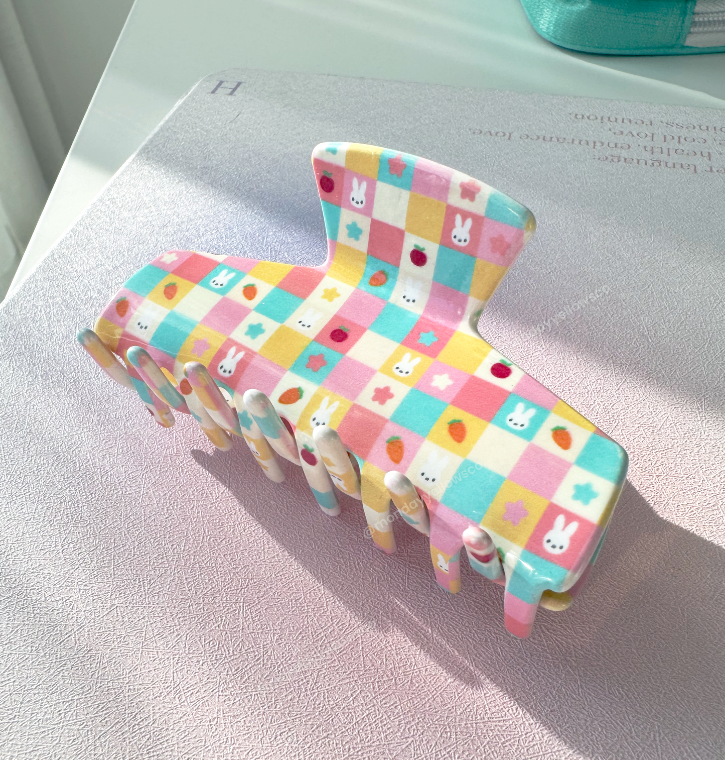 Claw Clip - Checkered Bunny or Kitty